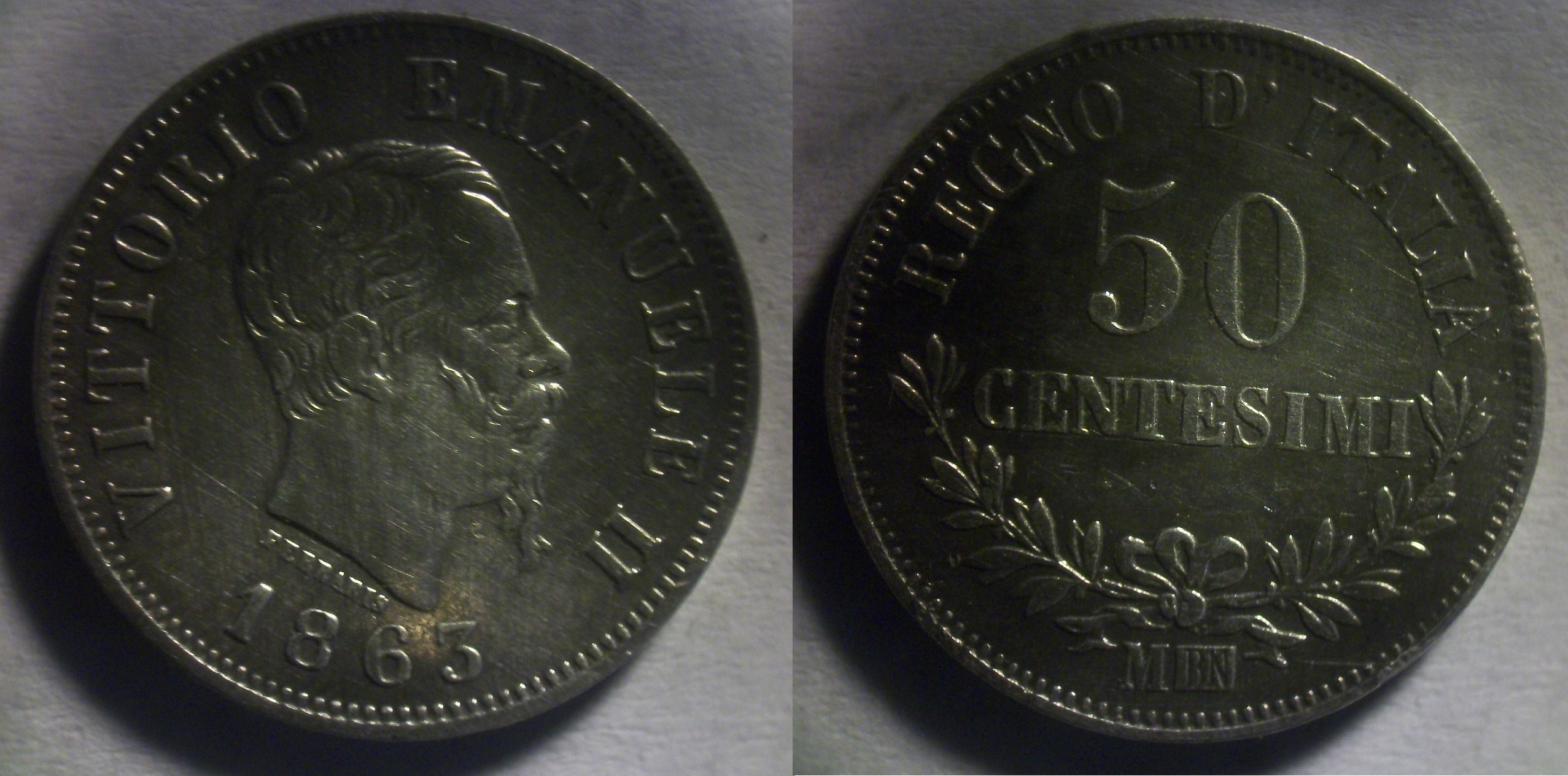 Vittorio Emanuele II . 50 centesimi 1863 attelier M BN.jpg
